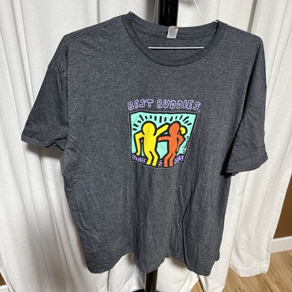 Anvil Other - Keith Haring Best Buddies Friendship Walk - Wisconsin Gray 3XL T-Shirt Retro